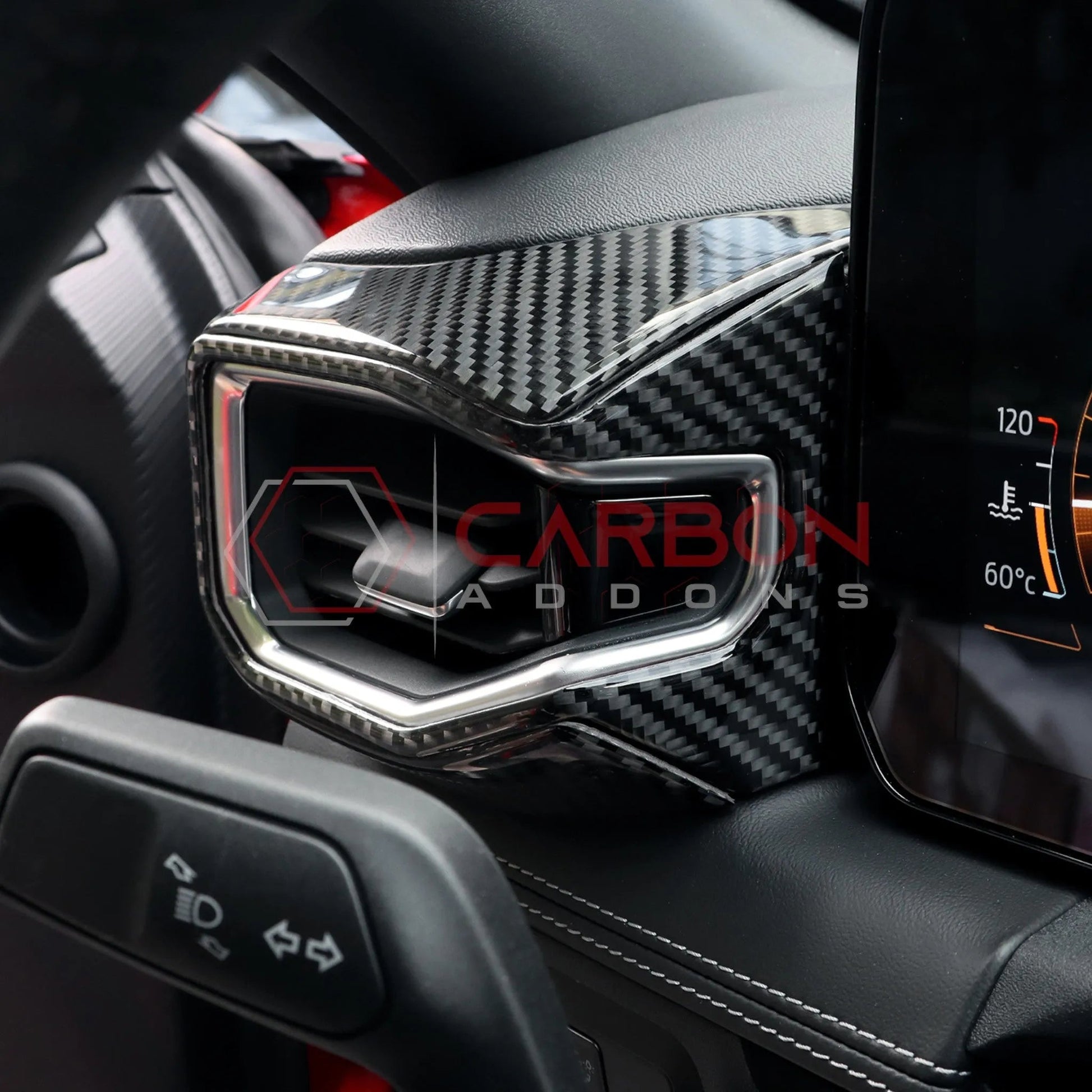 2024+ S650 Mustang Real Carbon Fiber Driver Side Dashboard Trim Overlays