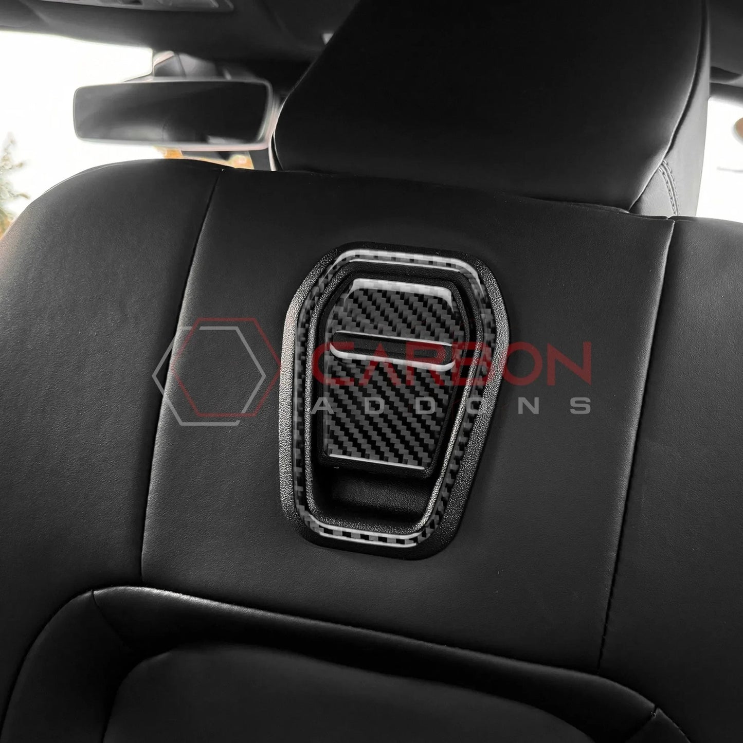 Real Carbon Fiber Front Seat Recliner Overlay for 2024+ Ford Mustang