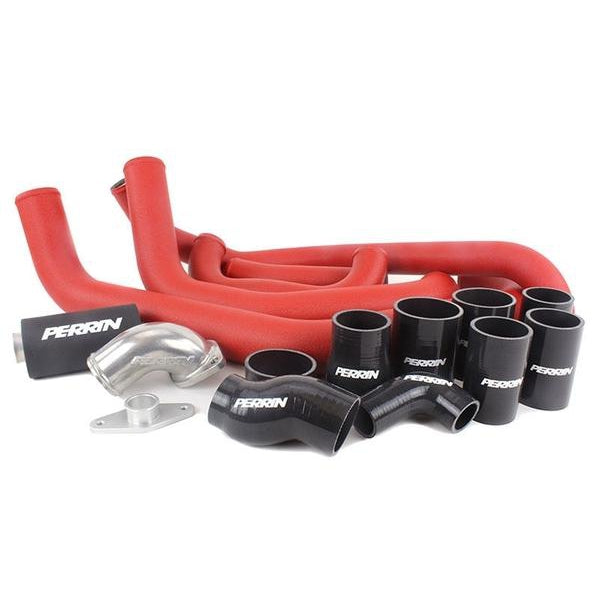 Perrin Front Mount Intercooler Piping Kit Red w/ Black Silicone WRX 2008-2014 | PSP-ITR-436-2RD/BK