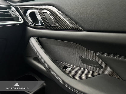 AutoTecknic Dry Carbon Interior Door Handle Trim Set - G22 4-Series
