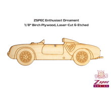 ZSPEC Laser-Engraved Birch Ornament, Style: Porsche 550 Speedster, ~5-inch Wide