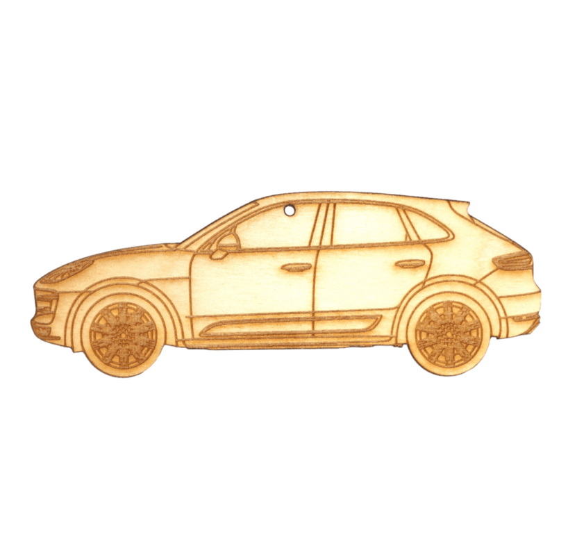 ZSPEC Laser-Engraved Birch Ornament, Style: Porsche Cayenne S, ~5-inch Wide