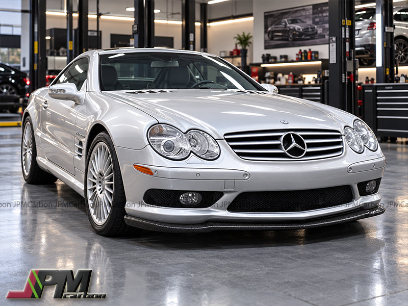 [JPMCarbon] CS Style Carbon Fiber Front Bumper Add-on Lip Fits For 2003-2006 Mercedes-Benz R230 SL55 AMG Only