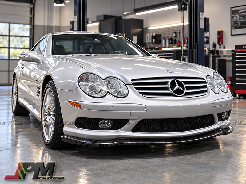 [JPMCarbon] CS Style Carbon Fiber Front Bumper Add-on Lip Fits For 2003-2006 Mercedes-Benz R230 SL55 AMG Only