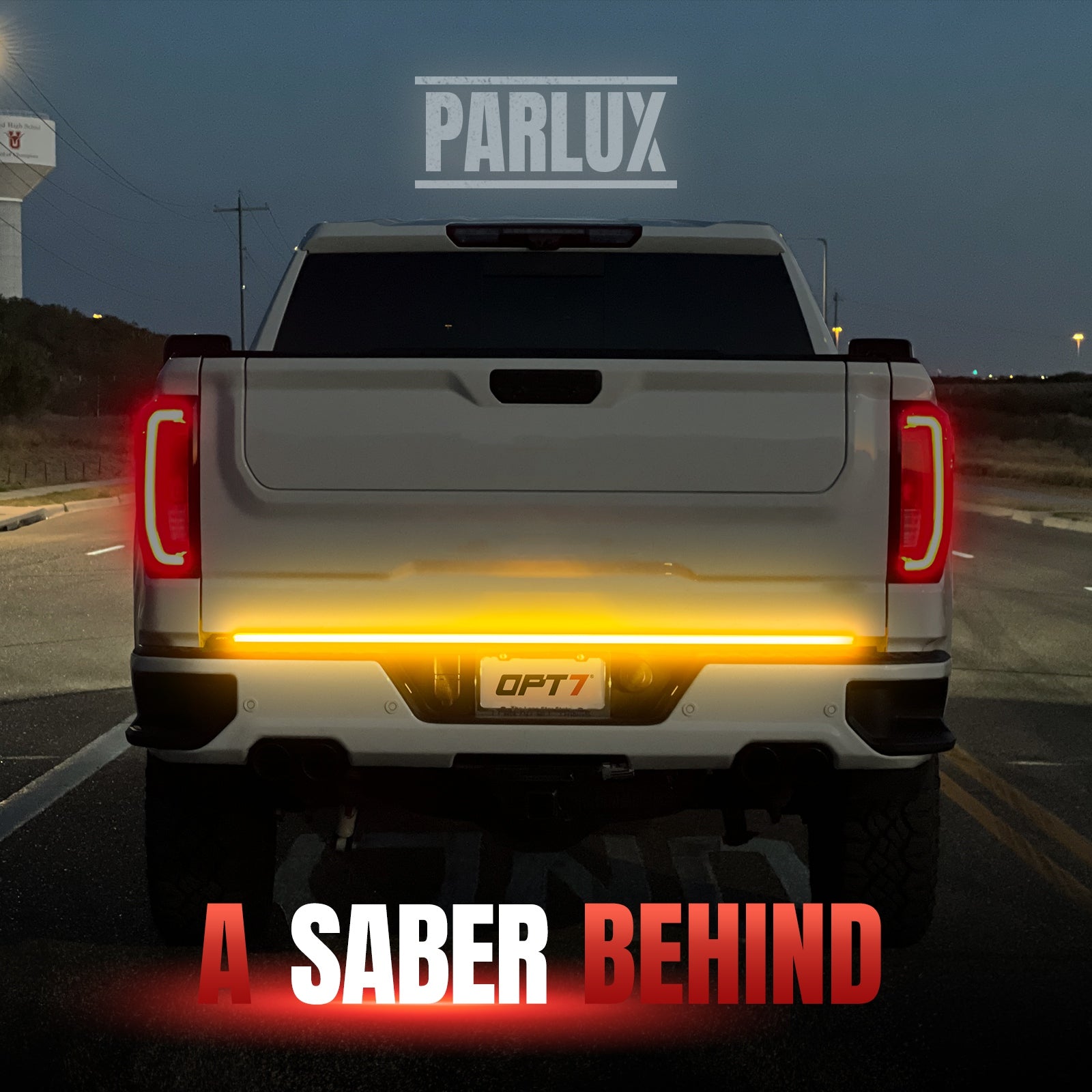 OPT7 Redline Parlux Triple Tailgate Light Bar 60" Bundle for Chevy Silverado-GMC Sierra 1500 19-21 Connect Harness