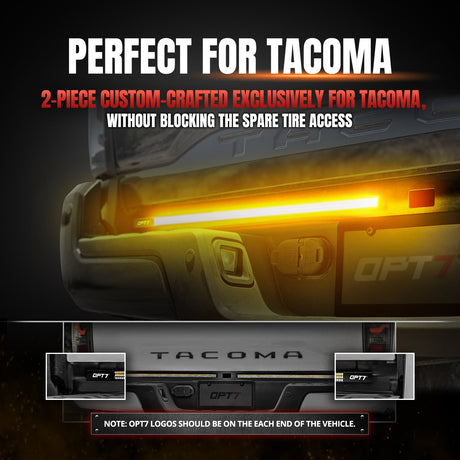 Redline Parlux Triple Row LED Tailgate Light Bar for Tacoma with Reverse Light, Brake Light & Sequential Turn Signals