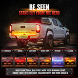 Redline Parlux Triple Row LED Tailgate Light Bar for Tacoma with Reverse Light, Brake Light & Sequential Turn Signals
