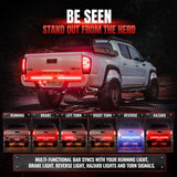 Redline Parlux Triple Row LED Tailgate Light Bar for Tacoma with Reverse Light, Brake Light & Sequential Turn Signals