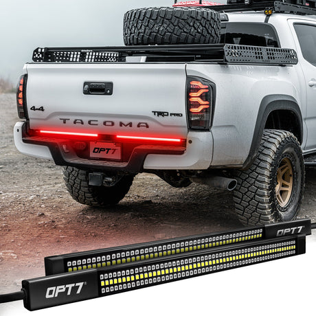 Redline Parlux Triple Row LED Tailgate Light Bar for Tacoma with Reverse Light, Brake Light & Sequential Turn Signals