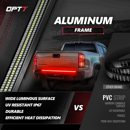 OPT7 Redline Triple Tailgate Light Bar 48" Bundle for Chevy Silverado-GMC Sierra 1500 19-21