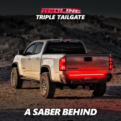 OPT7 Redline Triple Tailgate Light Bar 48" Bundle for Chevy Silverado-GMC Sierra 1500 19-21