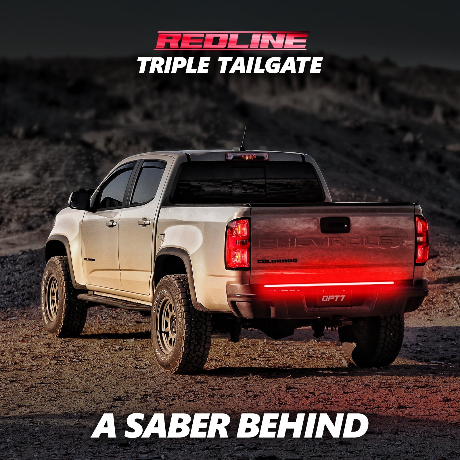Redline Triple Row LED Tailgate Light Bar with Reverse Light, Brake Light & Sequential Turn Signals