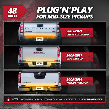 Redline Triple Row LED Tailgate Light Bar with Reverse Light, Brake Light & Sequential Turn Signals