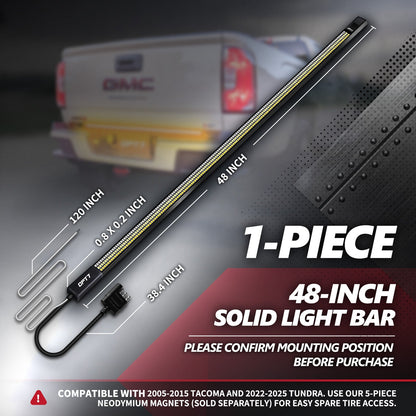 OPT7 Redline Triple Tailgate Light Bar 48" Bundle for Chevy Silverado-GMC Sierra 1500 19-21