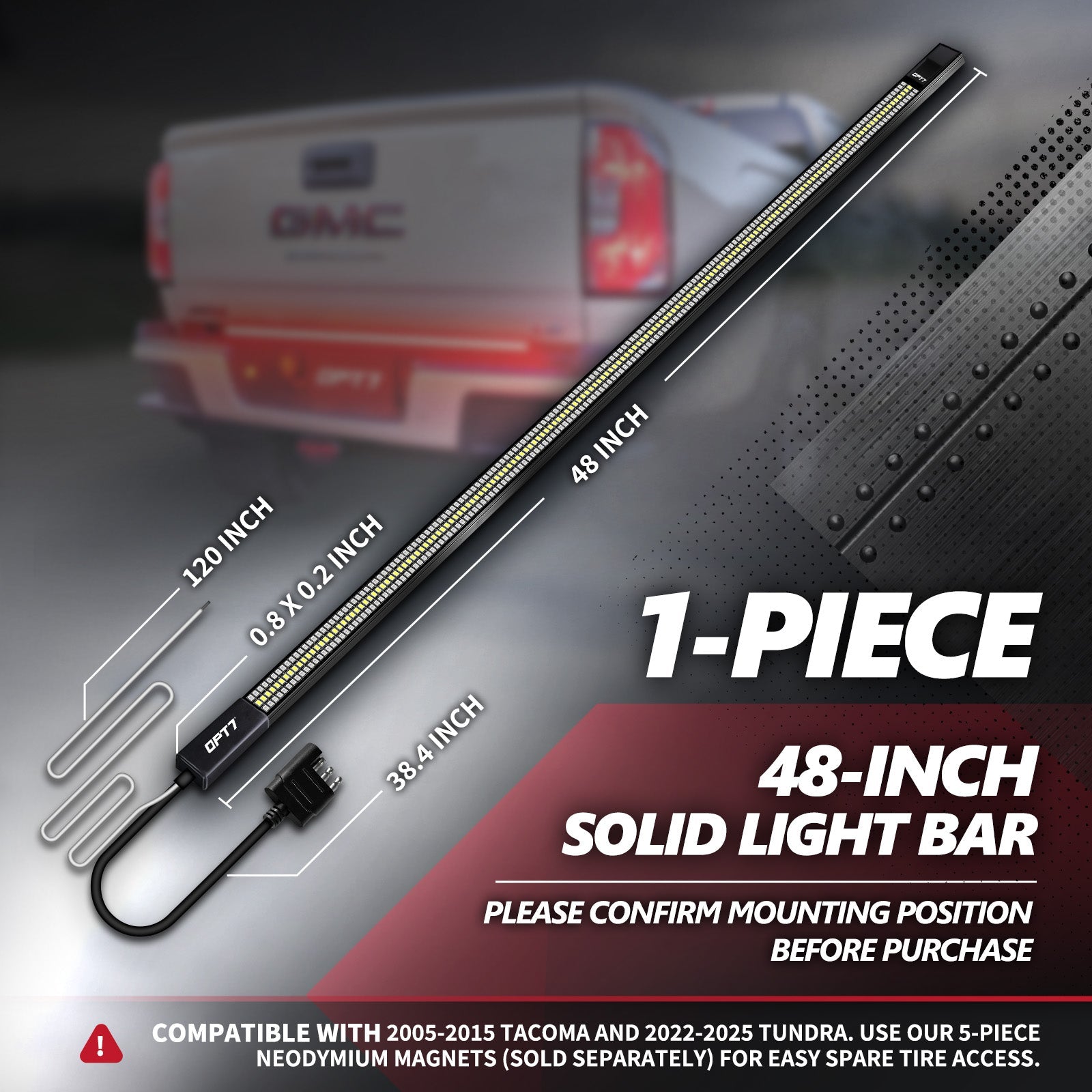 Redline Triple Row LED Tailgate Light Bar with Reverse Light, Brake Light & Sequential Turn Signals