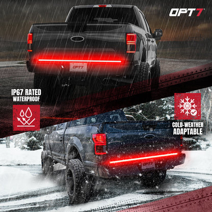 OPT7 Redline Triple Tailgate Light Bar 60" Bundle for Chevy Silverado-GMC Sierra 1500 19-21
