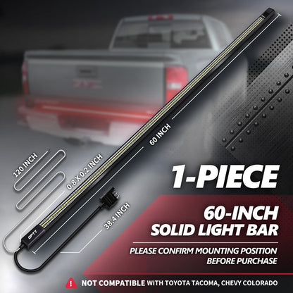 OPT7 Redline Triple Tailgate Light Bar 60" Bundle for Ford F150 18-20 Easy Connect Harness