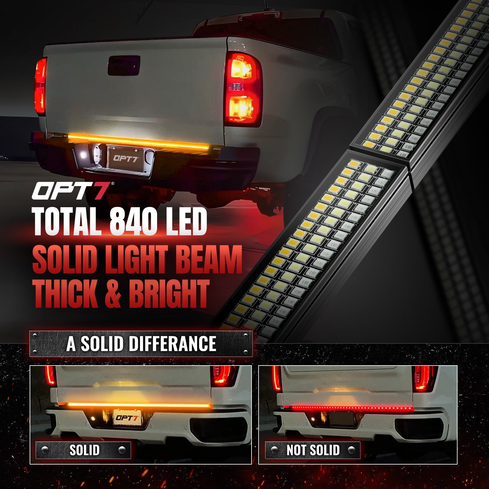Redline Parlux Triple Row Tailgate Light Bar with Reverse & Sequential Turn Signals