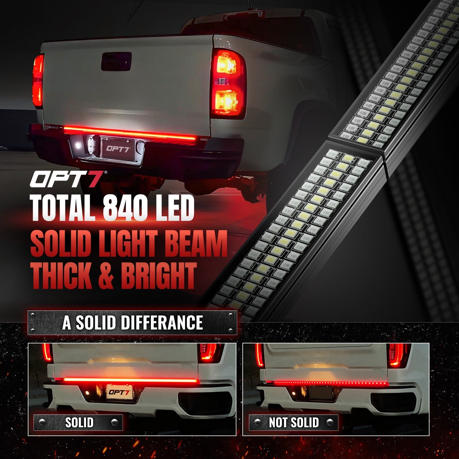 Redline Parlux Triple Row Tailgate Light Bar with Reverse & Sequential Turn Signals