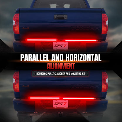 Redline Parlux Triple Row LED Tailgate Light Bar for Tundra with Reverse Light, Brake Light & Sequential Turn Signals