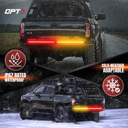 Redline Parlux Triple Row LED Tailgate Light Bar for Tundra with Reverse Light, Brake Light & Sequential Turn Signals