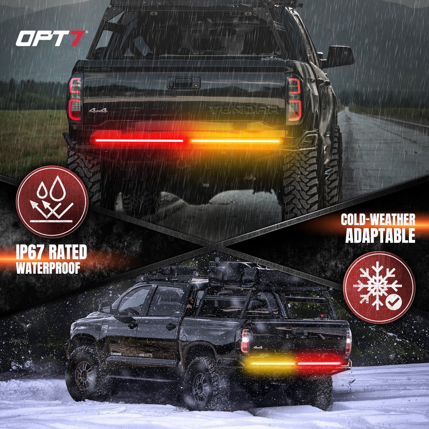 Redline Parlux Triple Row LED Tailgate Light Bar for Tundra with Reverse Light, Brake Light & Sequential Turn Signals