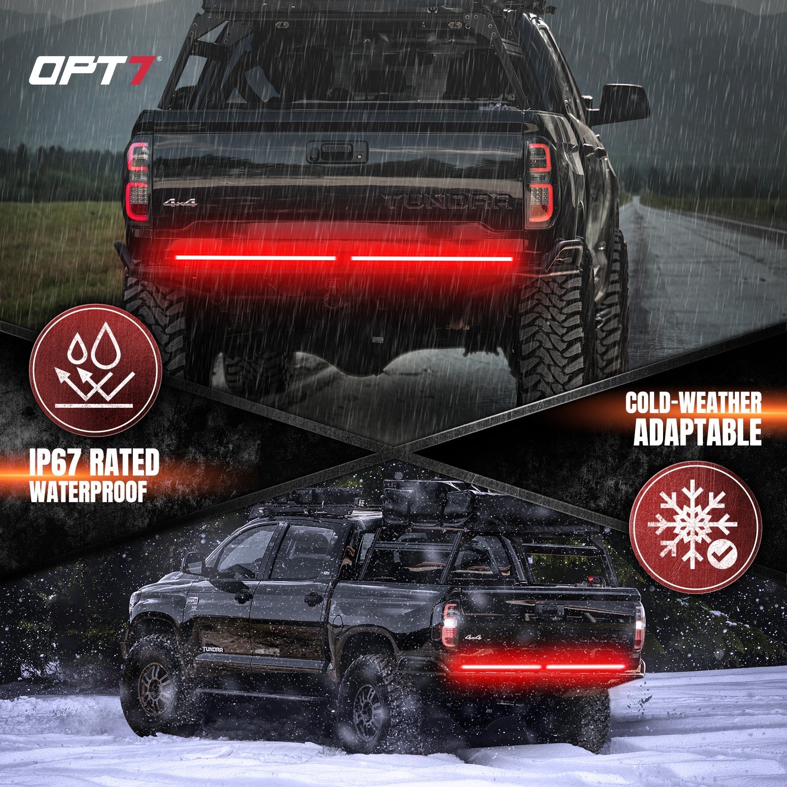 Redline Parlux Triple Row LED Tailgate Light Bar for Tundra with Reverse Light, Brake Light & Sequential Turn Signals