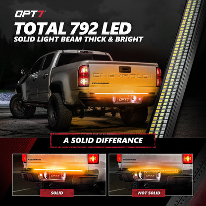Redline Triple Row LED Tailgate Light Bar with Reverse Light, Brake Light & Sequential Turn Signals