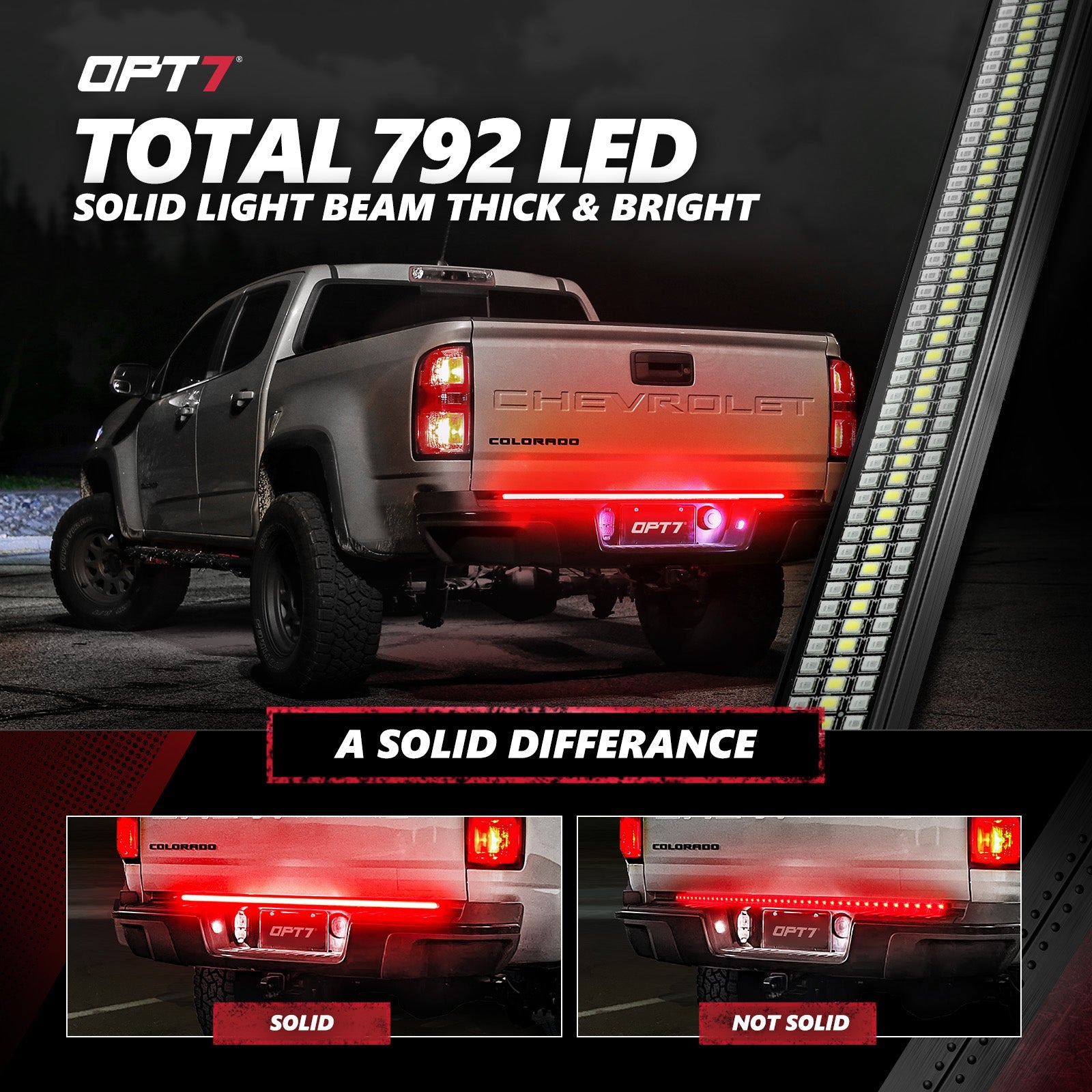 Redline Triple Row LED Tailgate Light Bar with Reverse Light, Brake Light & Sequential Turn Signals