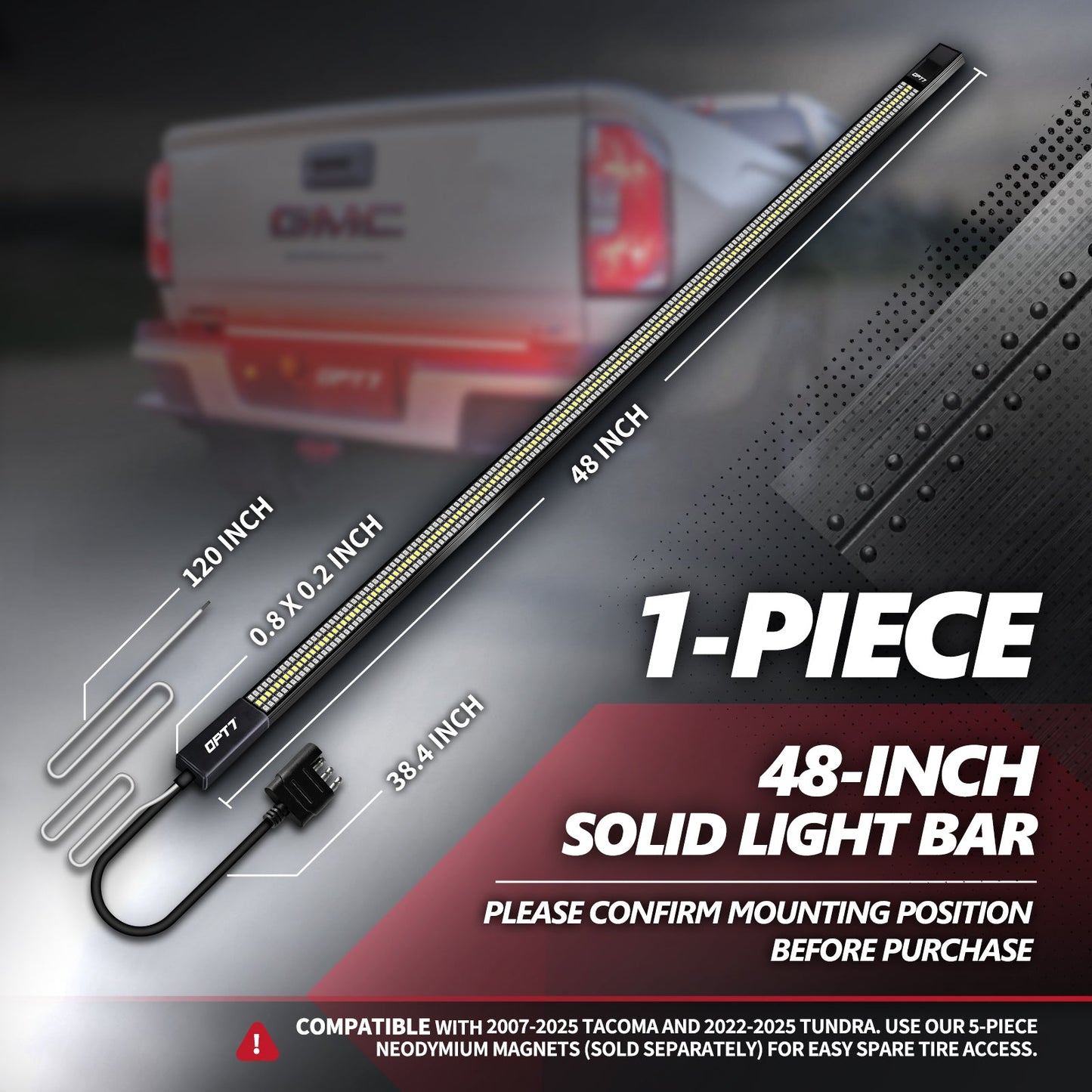 Redline Triple Row LED Tailgate Light Bar with Reverse Light, Brake Light & Sequential Turn Signals