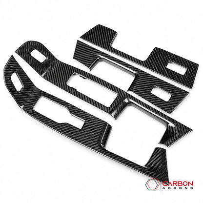 Real Carbon Fiber Window Switch Trim Cover for 2021+ Ford F-150