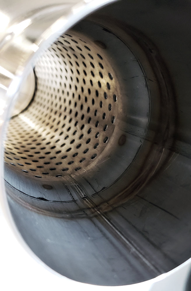 Bottle Style Resonator - 3.000" Inlet/Outlet x 12" Long - 304 Stainless