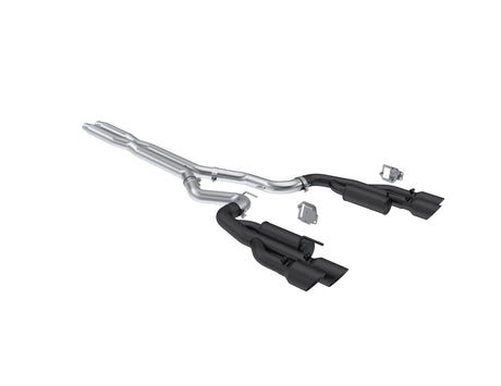 MBRP Exhaust 3in. Cat Back; With Quad 4in. Dual Wall Tips; Race Version; Black Coated
