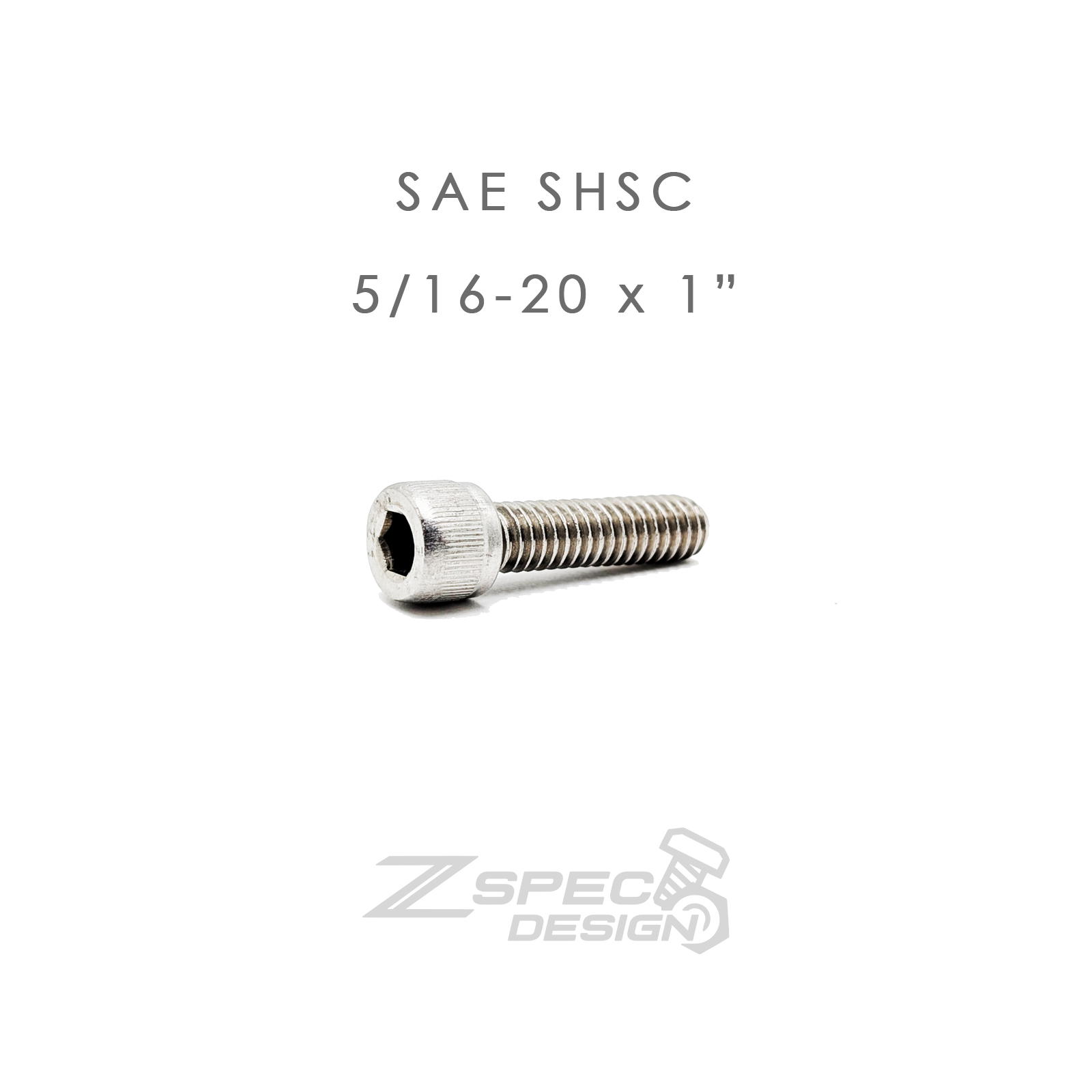 ZSPEC 5/16x20-1" SAE Socket-Cap SHSC Fasteners, Stainless, 10-Pack