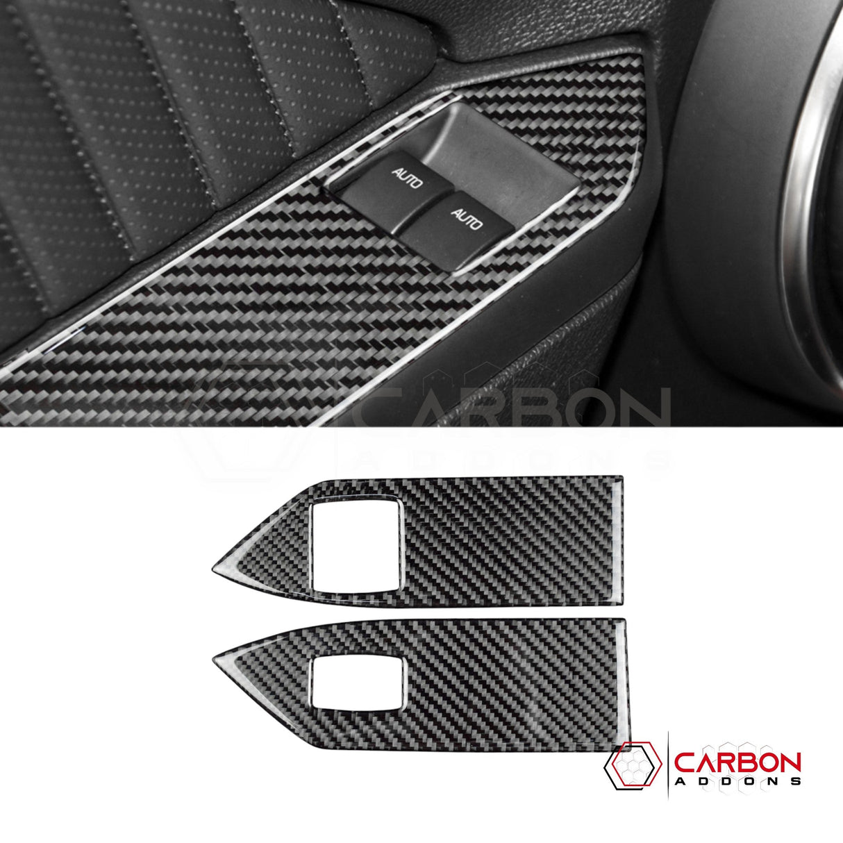 Real Carbon Fiber Window Switch Trim Overlay | Mustang 2005-2009