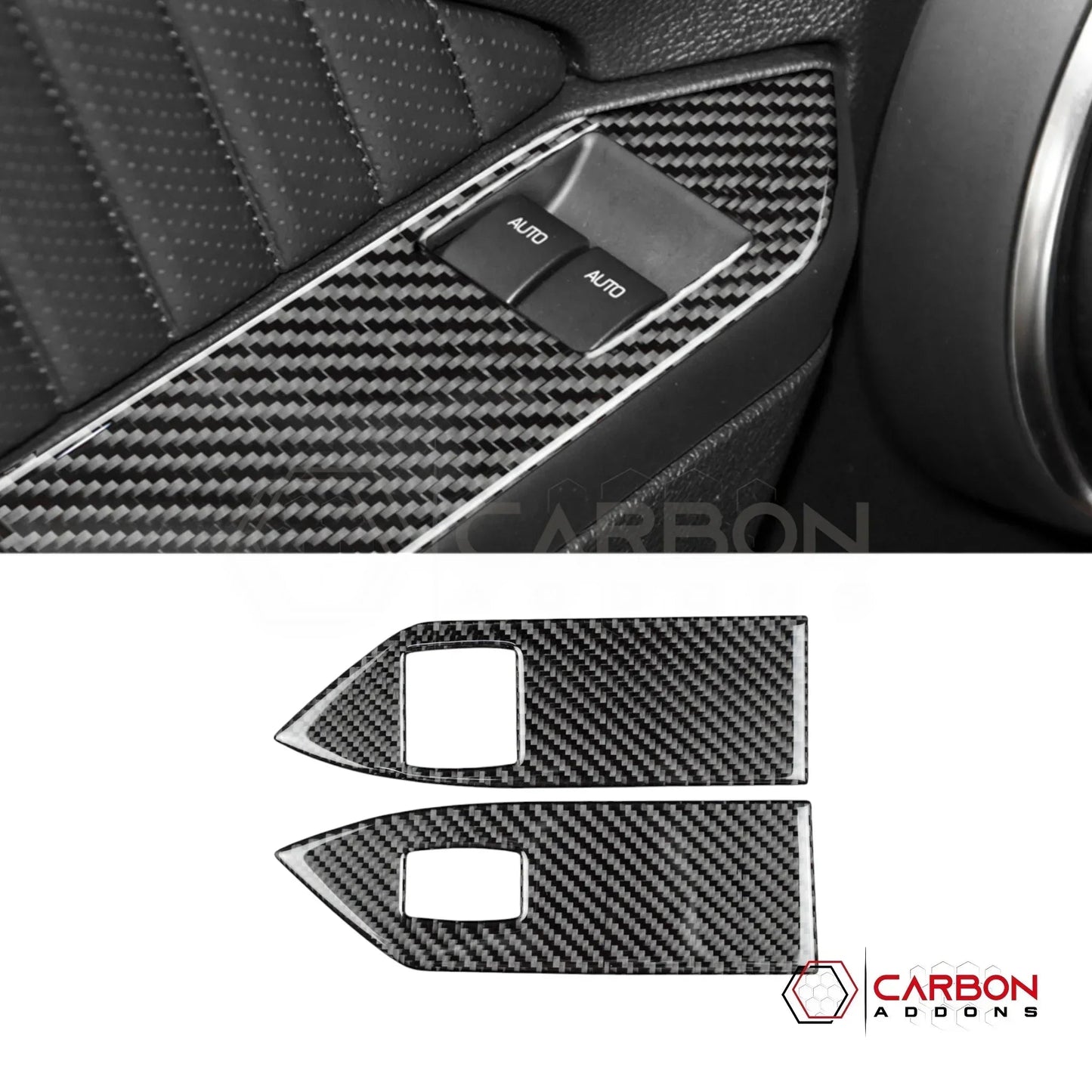 Real Carbon Fiber Window Switch Trim Overlay | Mustang 2005-2009
