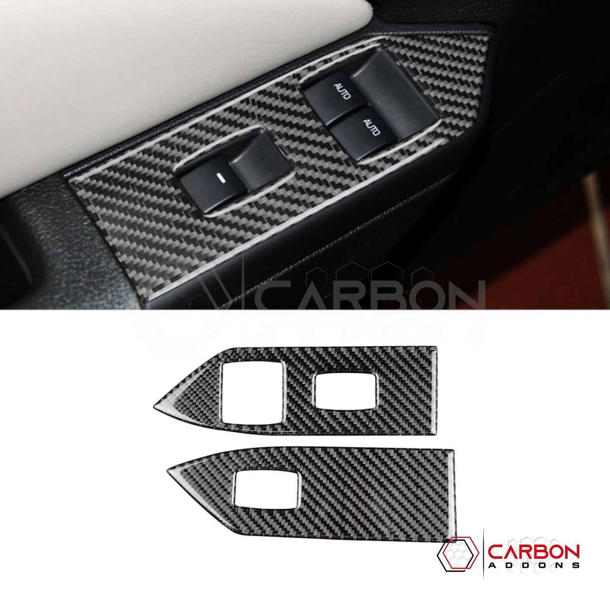 Real Carbon Fiber Window Switch Trim Overlay | Mustang 2005-2009