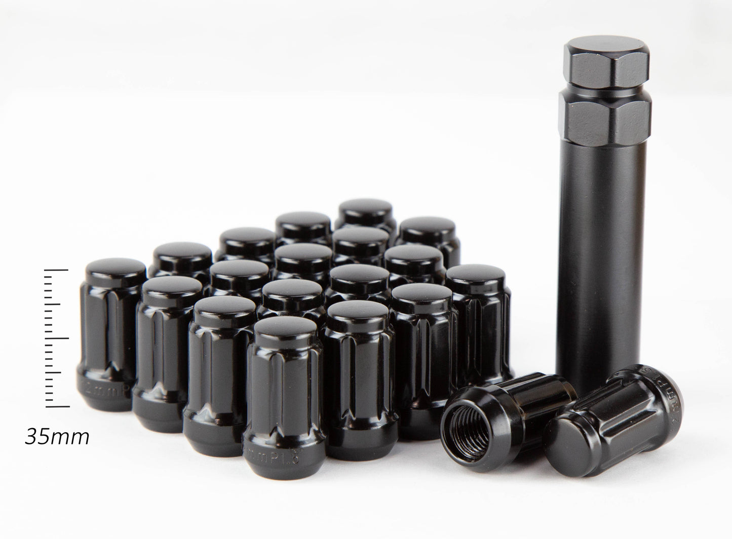 Aodhan Spline Lug nuts Set - Conical Seat ,35mm Overall Size