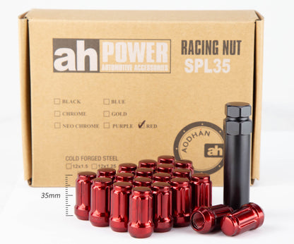 Aodhan Spline Lug nuts Set - Conical Seat ,35mm Overall Size