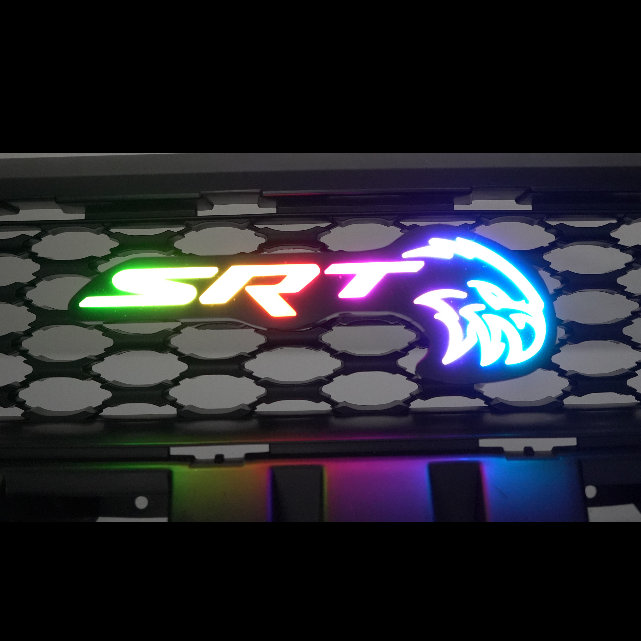 SRT Trackhawk Hellhawk LED Emblem: (Multicolor Flow)