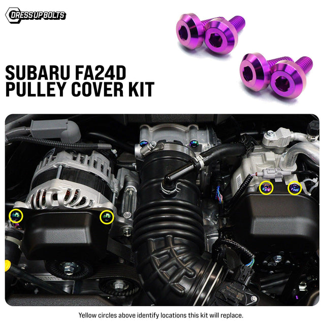 Dress Up Bolts Titanium Hardware Pulley Cover Kit - Subaru FA20D/FA24D Engine