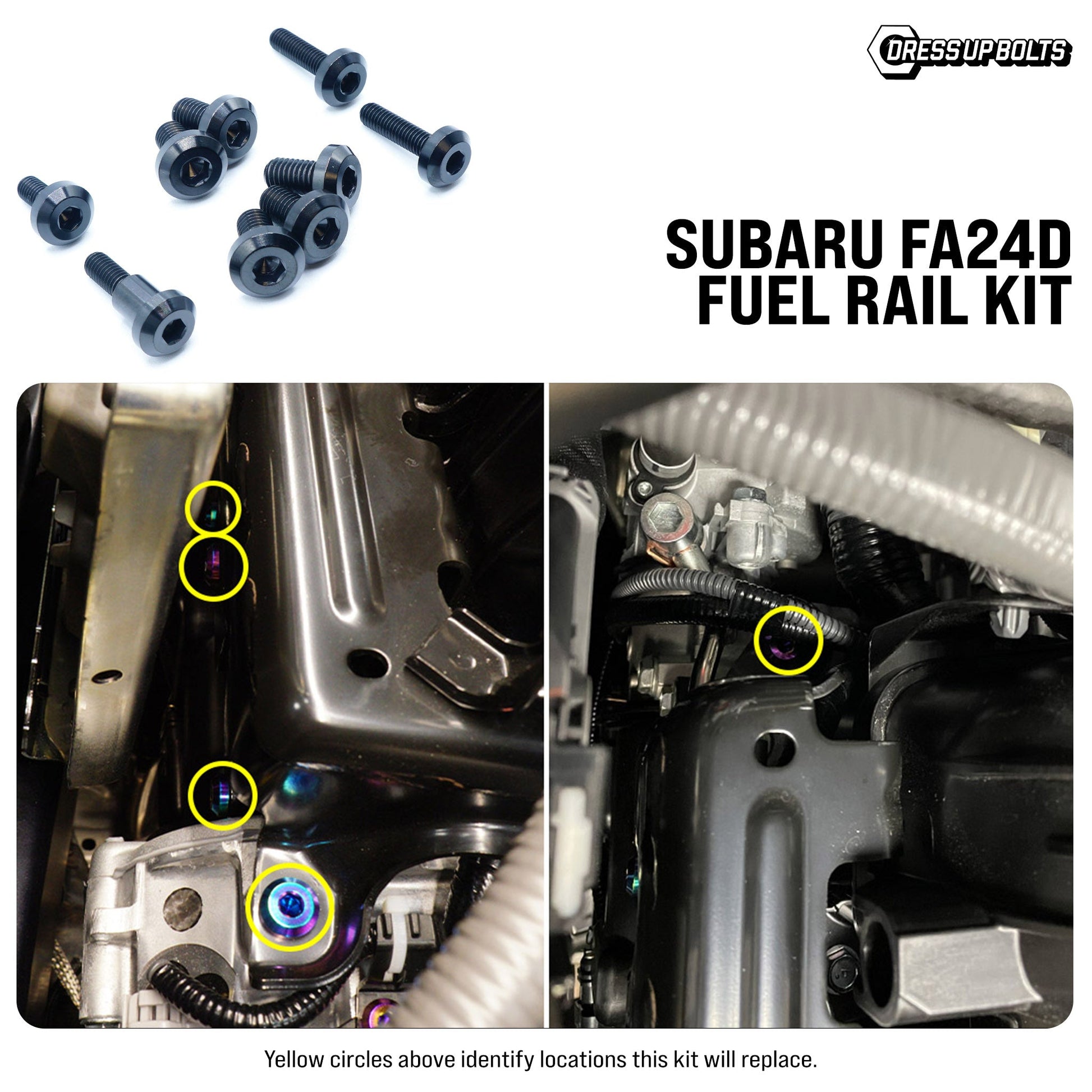 Titanium Hardware Fuel Rail Cover Kit - Subaru FA24D Engine