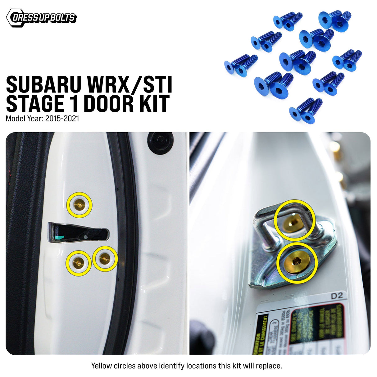 Dress Up Bolts Stage 1 Titanium Hardware Door Kit - Subaru WRX/STI (2015-2021)