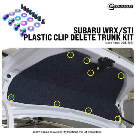 Dress Up Bolts Titanium Hardware Plastic Clip Delete Trunk Kit - Subaru WRX/STI (2015-2021)