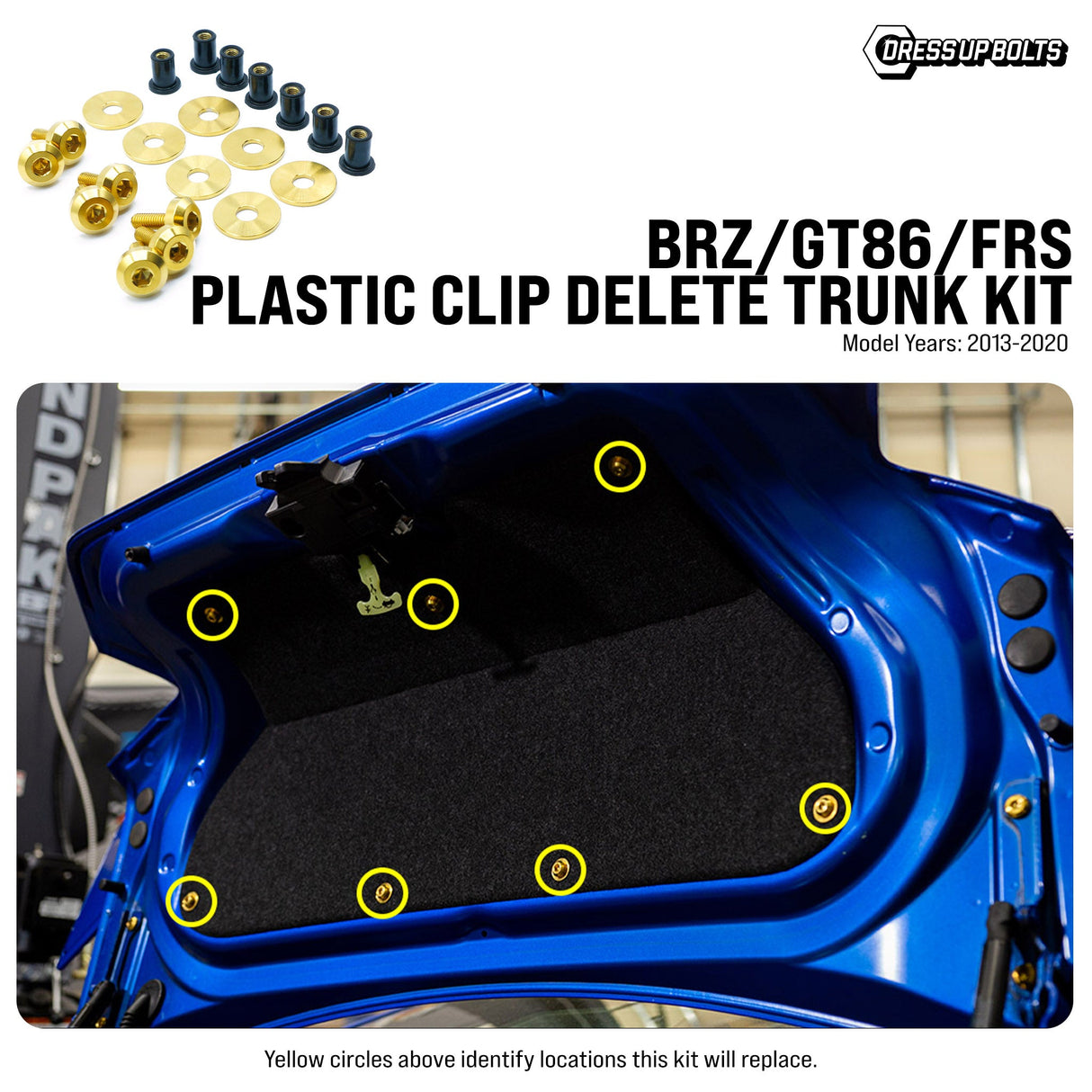Dress Up Bolts Titanium Hardware Plastic Clip Delete Trunk Kit - BRZ/GT86/FR-S (2013-2020)