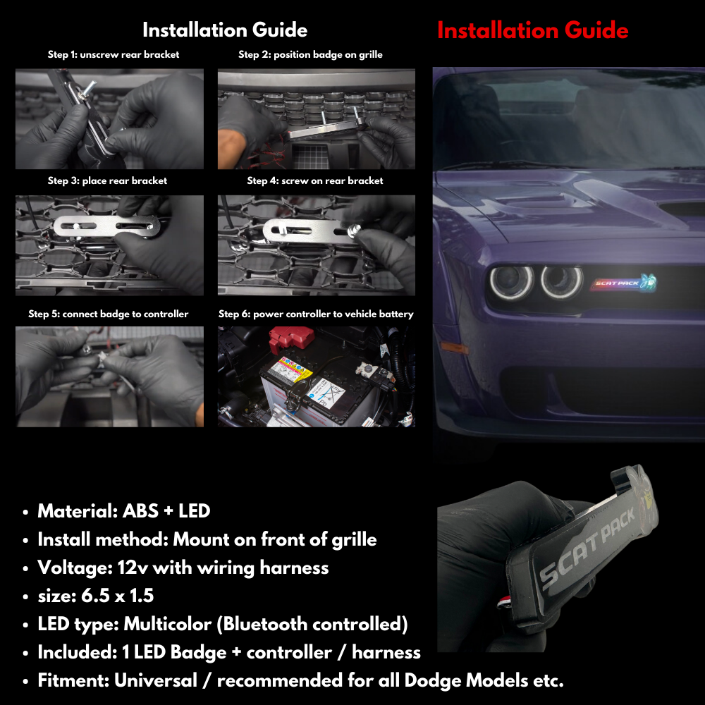 Scatpack LED Emblem Badge (Multicolor Flow)