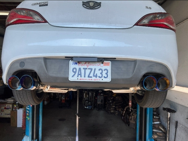 Tsudo quad burnt tips Catback Exhaust for Genesis Coupe V6 3.8L