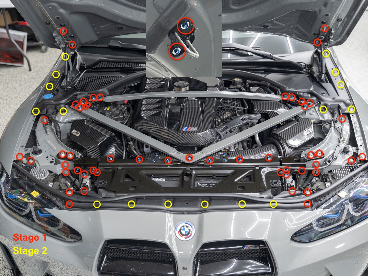 JDC Titanium Engine Bay Dress-Up Hardware Kit (BMW G8X M3/M4)