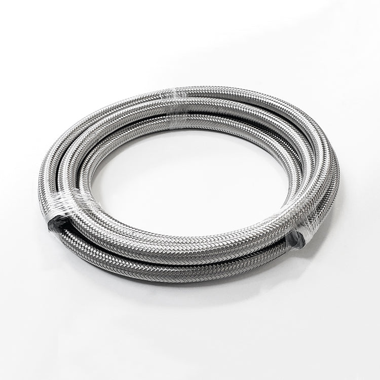 -12AN Stainless Steel Braided Flex Hose with Reinforced Rubber Liner - 5 Foot Length