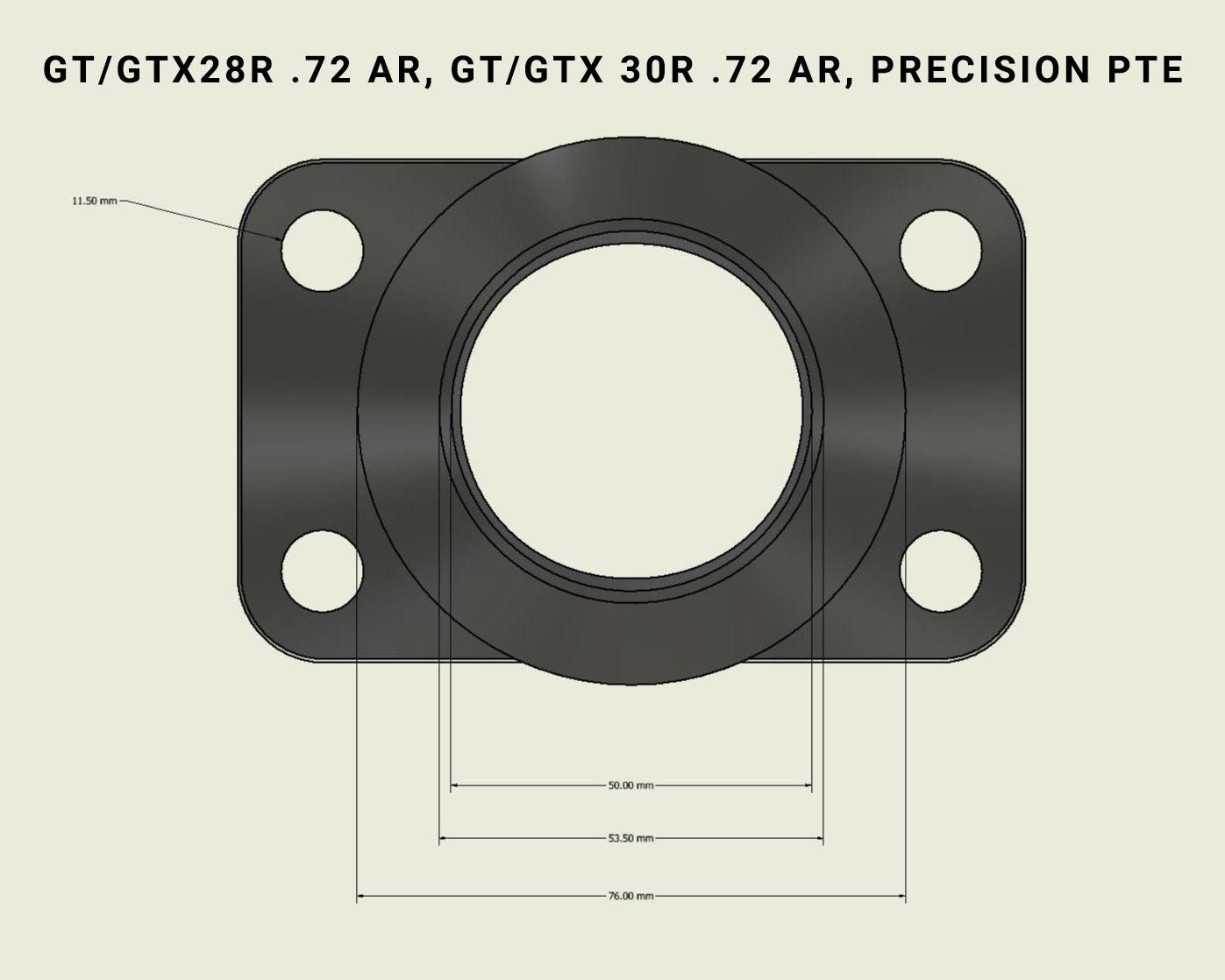 SS304 CNC Cast T3 to GT / GTX / G Series / Precision PTE Tial Turbo V-Band (VBand) Inlet Adapter Flange